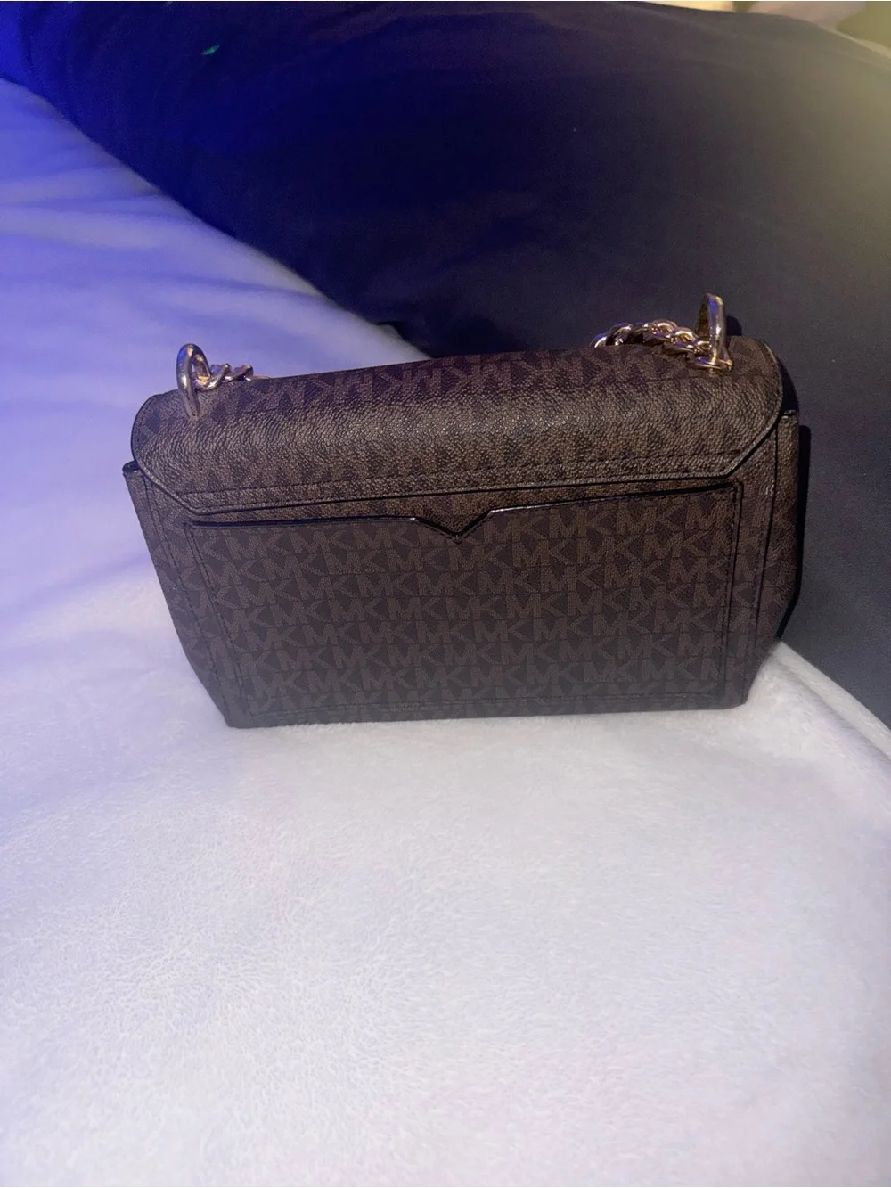 Michael Kors Brown Logo Chain Bag with Gold Hardware